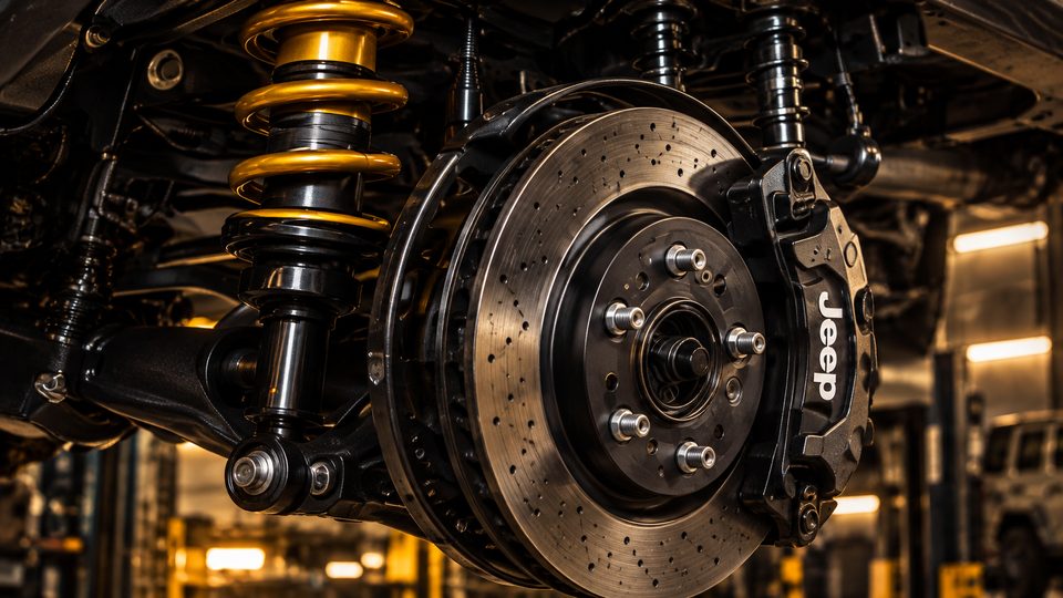 Assembly: suspension and disc brake