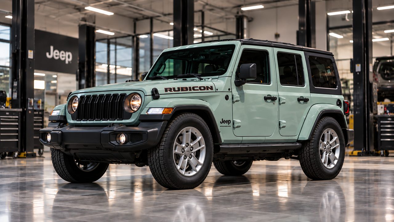 The original Jeep Wrangler in the workshop