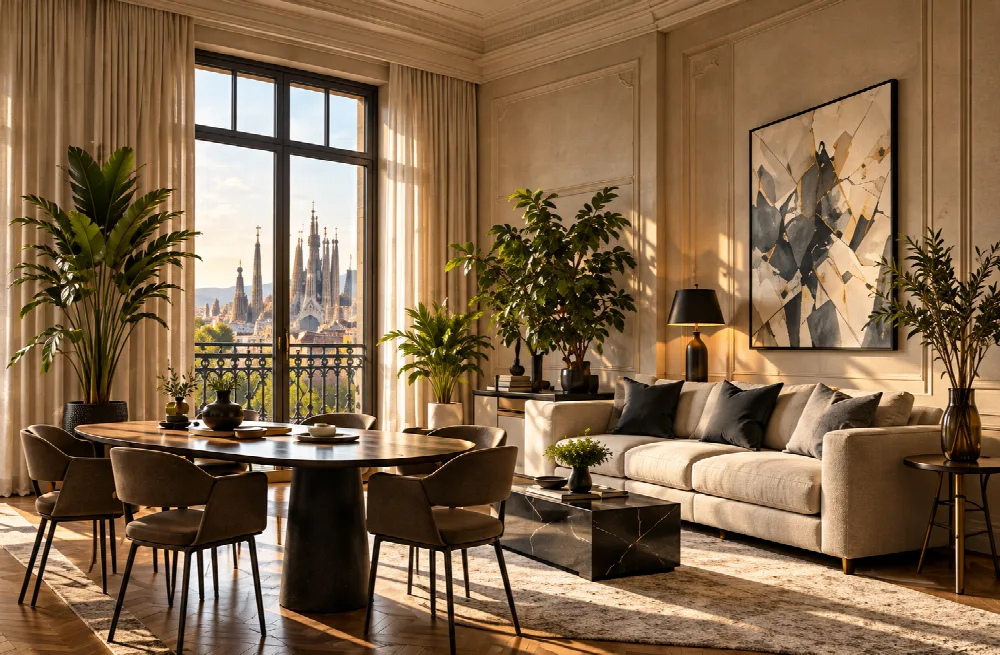 Transformed living and dining room ready for sale