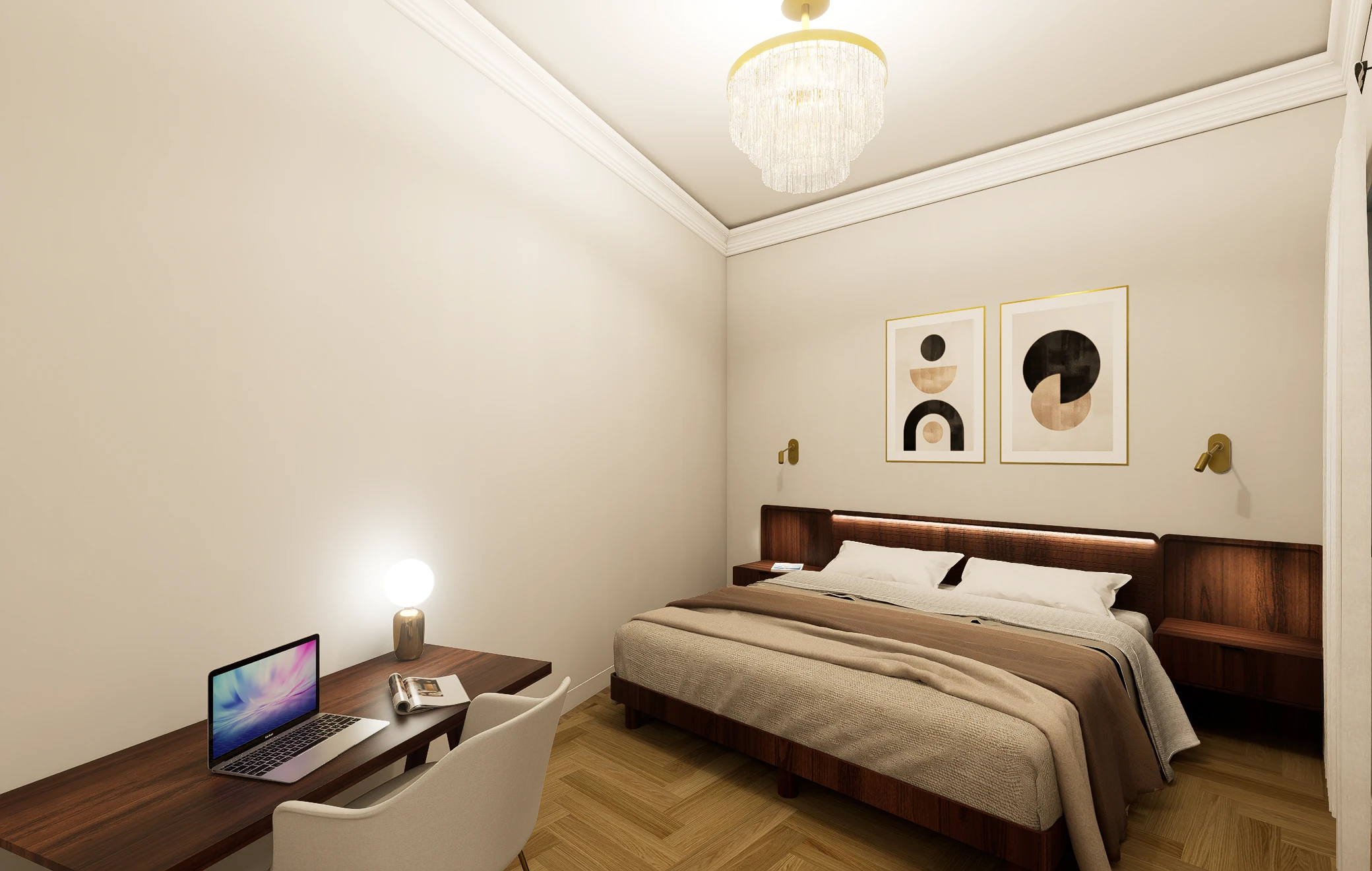 Dormitorio principal, Casa Ramon Berenguer Barcelona