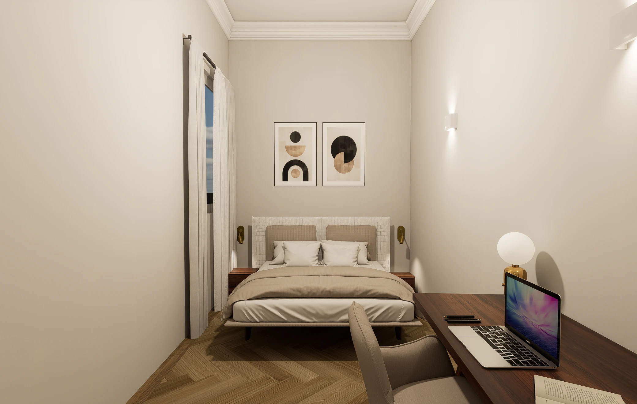 Dormitorio, Casa Ramon Berenguer Barcelona