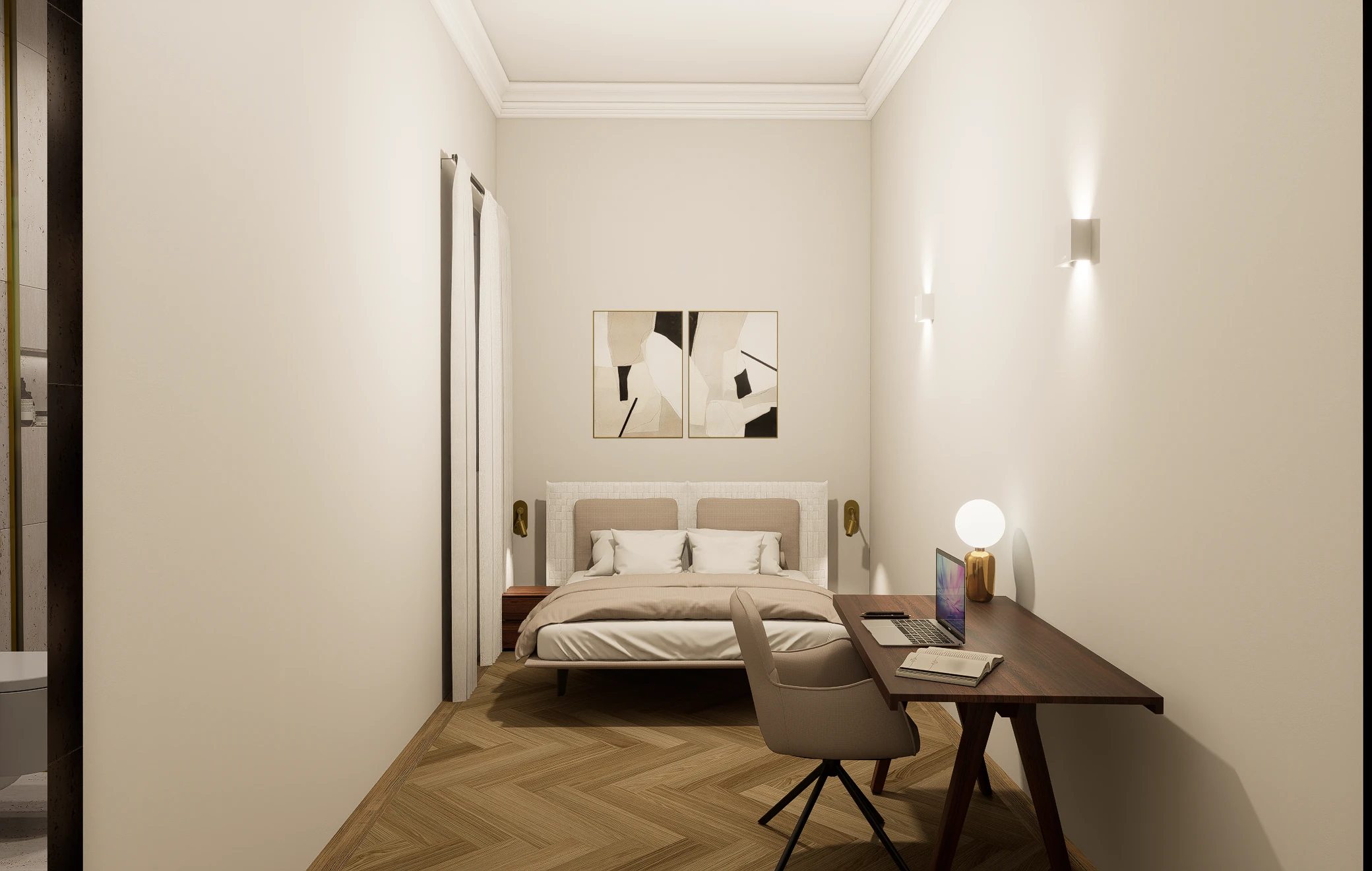 Dormitorio, Casa Ramon Berenguer Barcelona