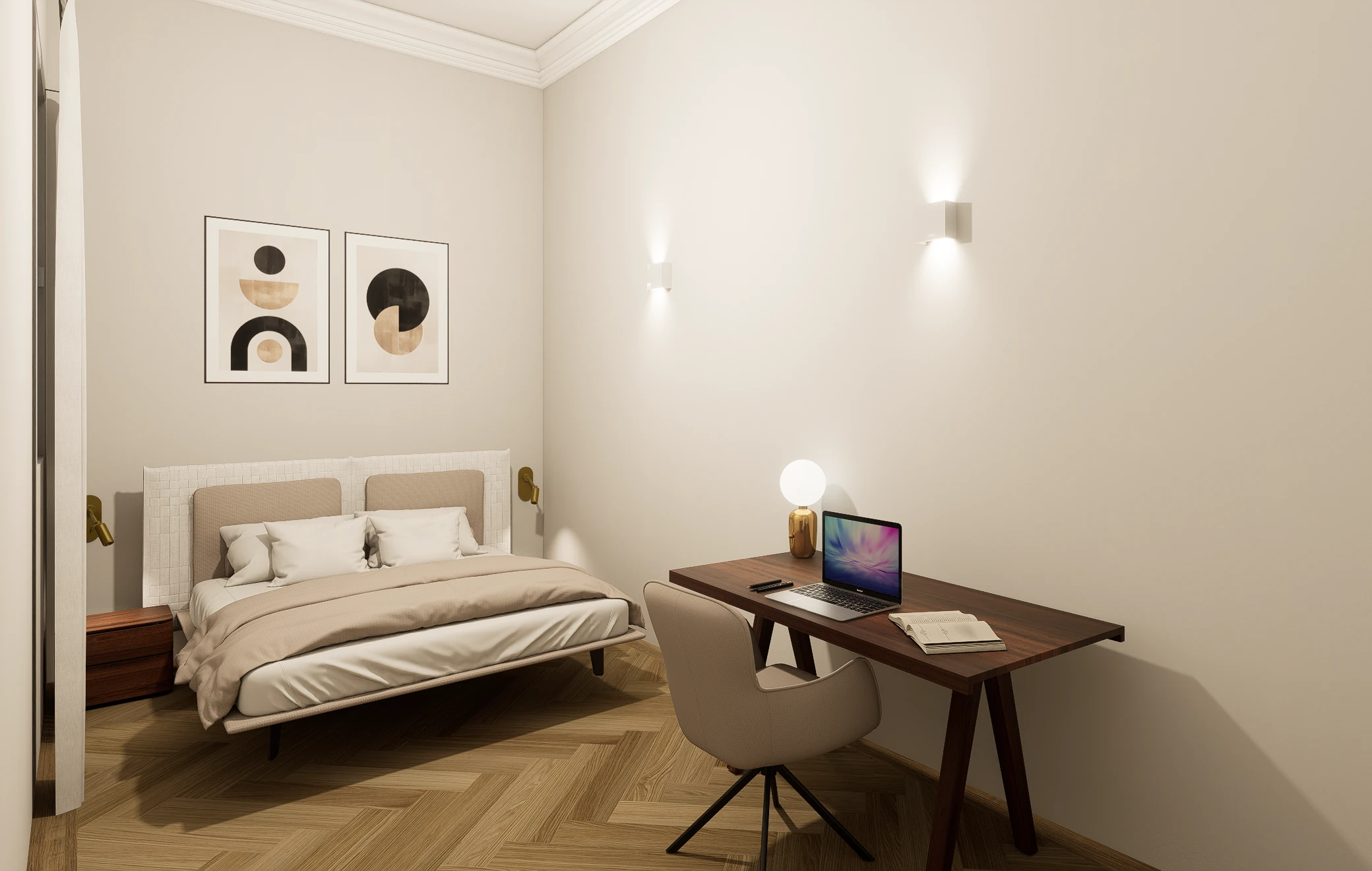 Dormitorio, Casa Ramon Berenguer Barcelona