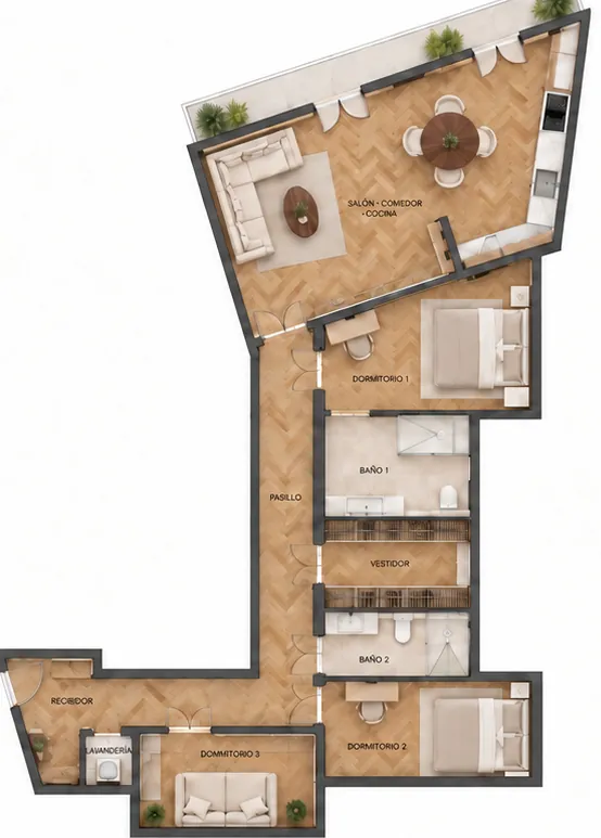 Plano de Casa Ramon Berenguer Barcelona