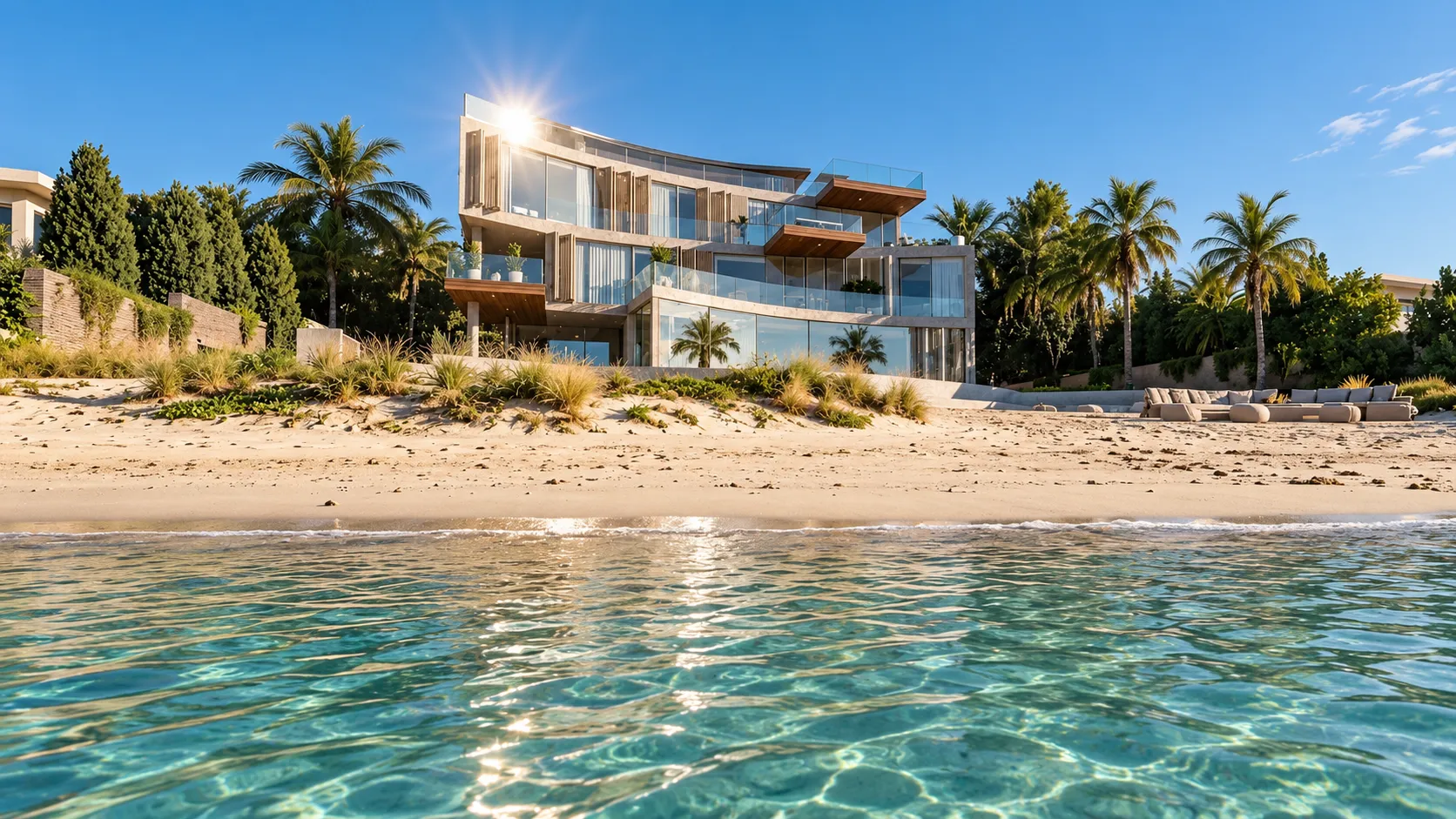 Fachada desde el mar, Villa Emmar Dubái