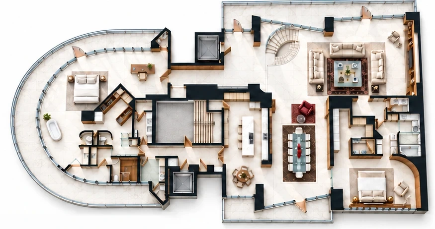 Plano de Penthouse Santa María Miami
