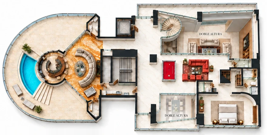 Plano de Penthouse Santa María Miami