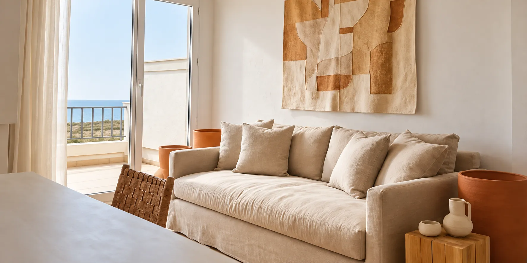 Salón y balcón, Penthouse en la Albufera Valencia