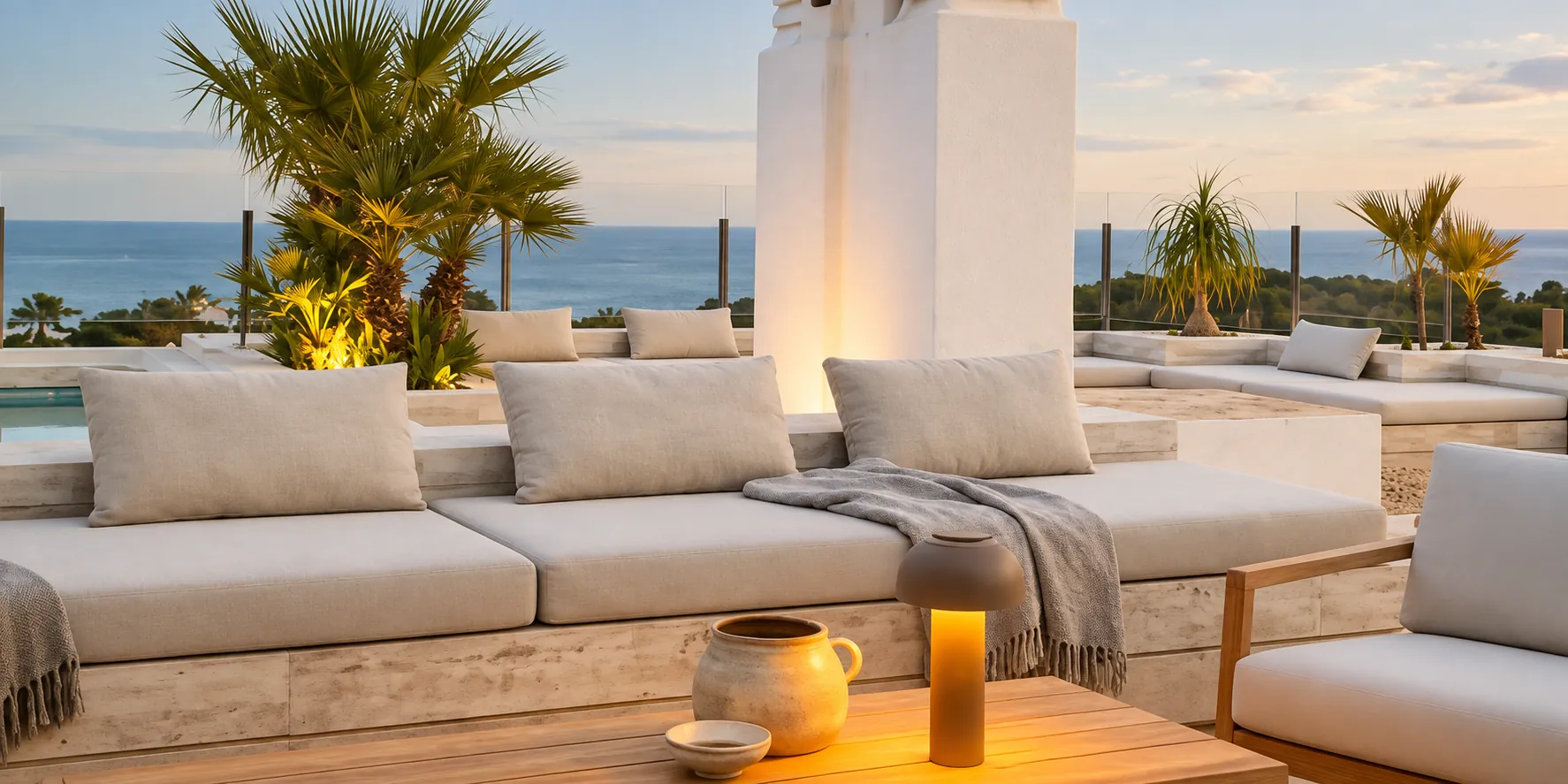 Terraza mediterránea con horizonte marino, Penthouse en la Albufera Valencia