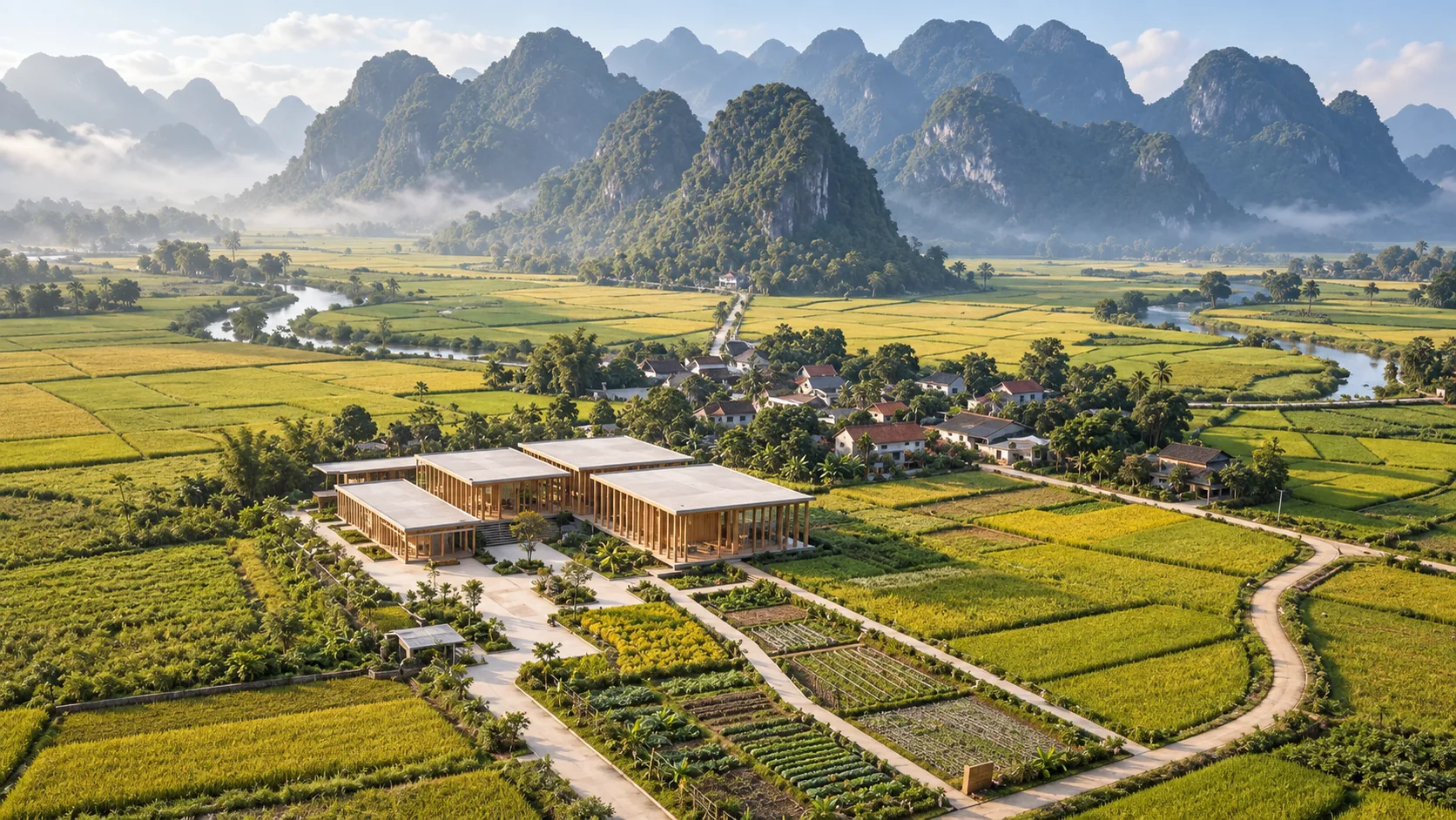 Colegio y paisaje, Rosario International School Vietnam
